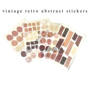 aesthetic vintage retro geometric & abstract PET sticker sheets journaling
